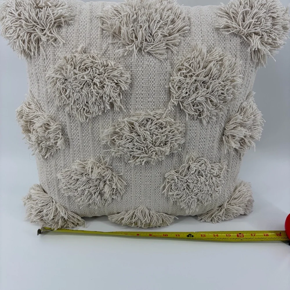Barrio Shaggy Dot Fringe Pillow, 18